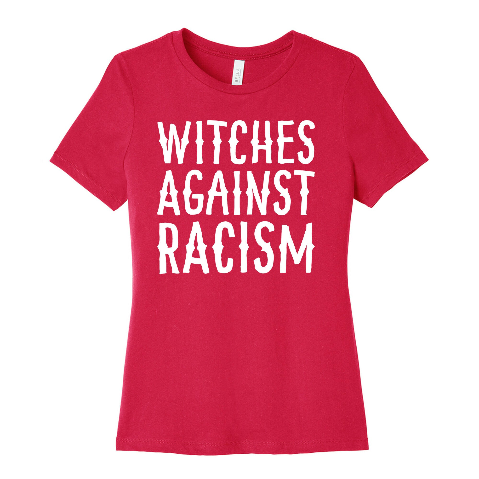 Witches Against Racism White Print Women's Cotton Tee